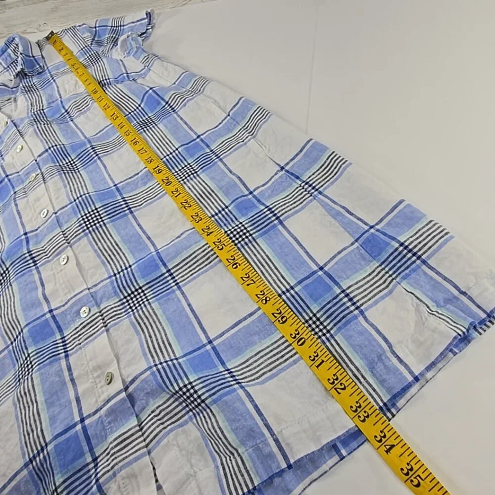 J. Jill Love Linen Plaid Full Button Up Shift‎ Dress WOMEN'S SIZE MEDIUM PETITE. - Picture 16 of 16